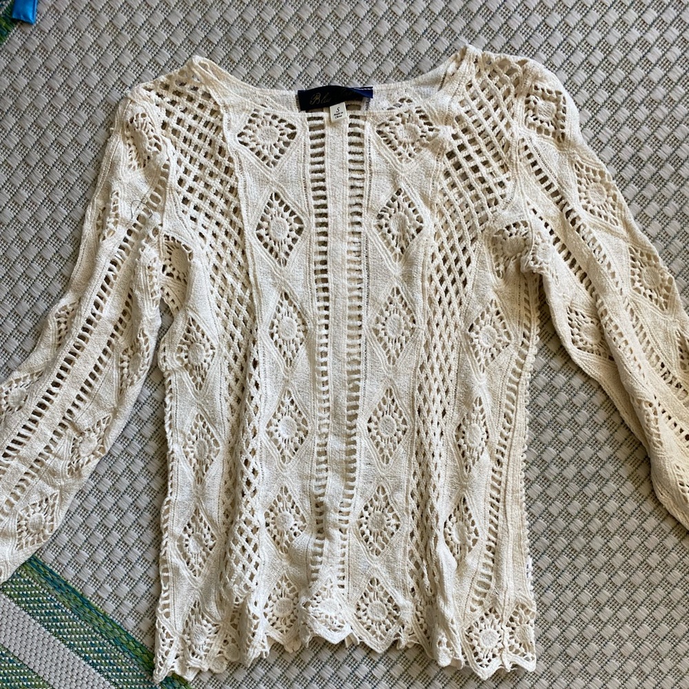 Patterned overlay sweater